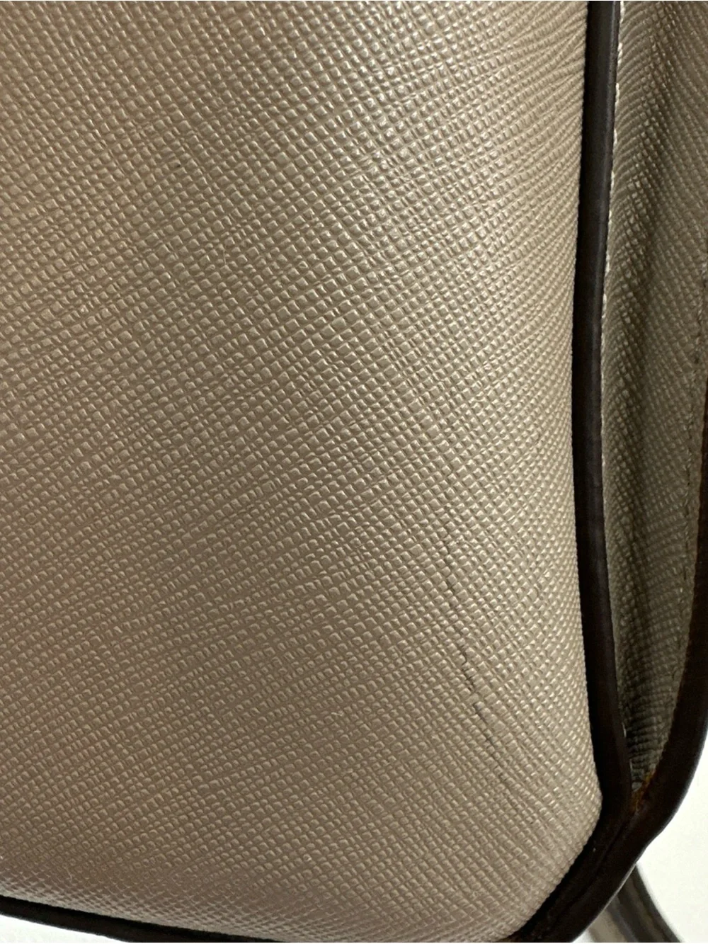 Tory Burch Olive Taupe Leather Tote with Charm